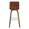 Armen Living Vienna 26" Swivel Counter Stool in Walnut Wood Finish with Brown Faux Leather LCVIBABRWA26 - alternate 2